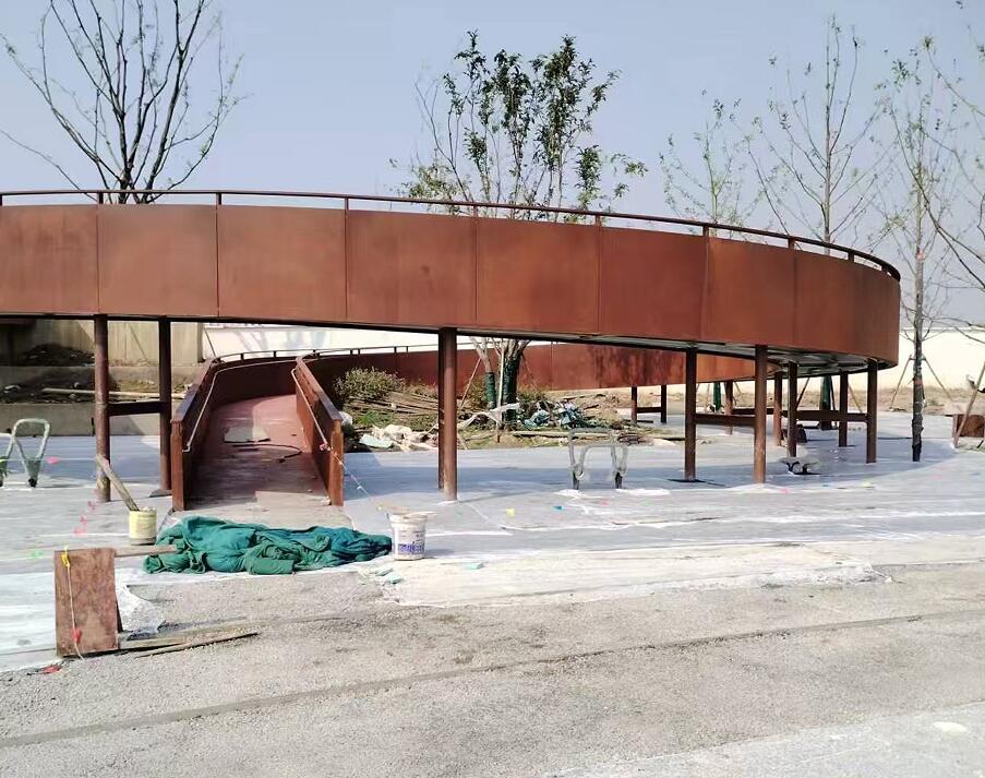 建阳耐候钢板廊架